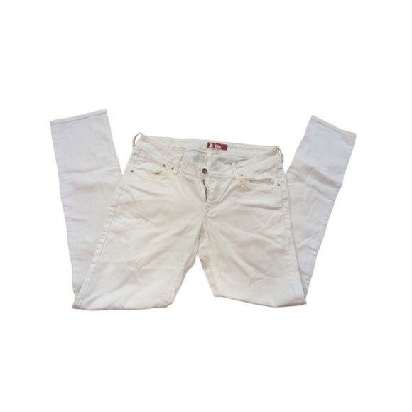 H&M Women's White Adjustable Waist Skinny Leg Denim Jeans Size 31 - Picture 1 of 4